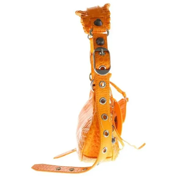 Balenciaga Luca Golle Shoulder Bag Leather Orange - Picture 3 of 6